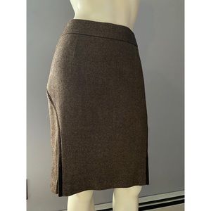 Club Monaco Brown Wool Twill Pencil Skirt